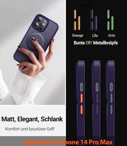 Magnetische Ring Ständer Hülle iPhone 14 Pro Max MagSafe Zertifiziert