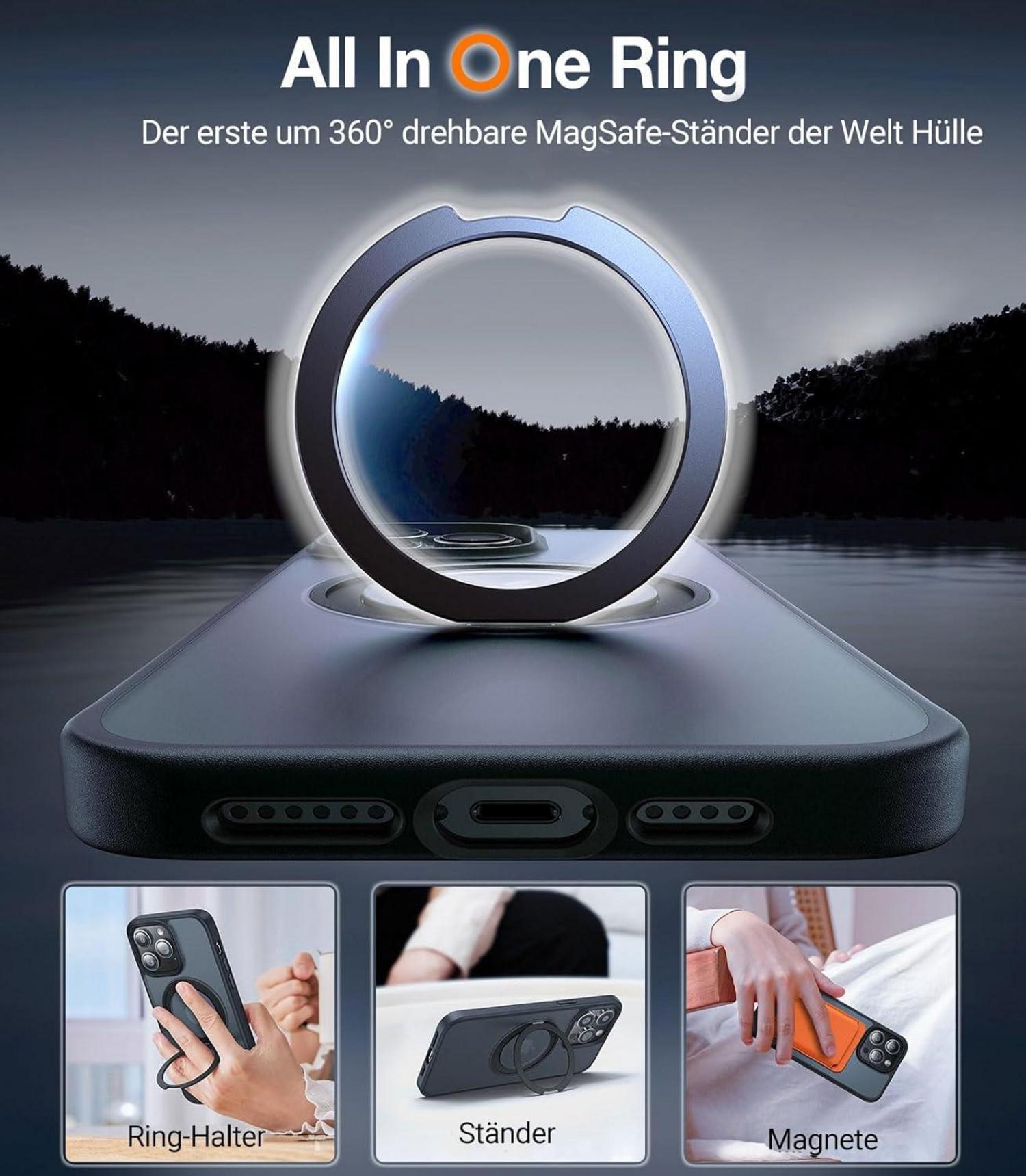 TORRAS iPhone 14 Pro Max Hülle MagSafe 360° Ring Ständer
