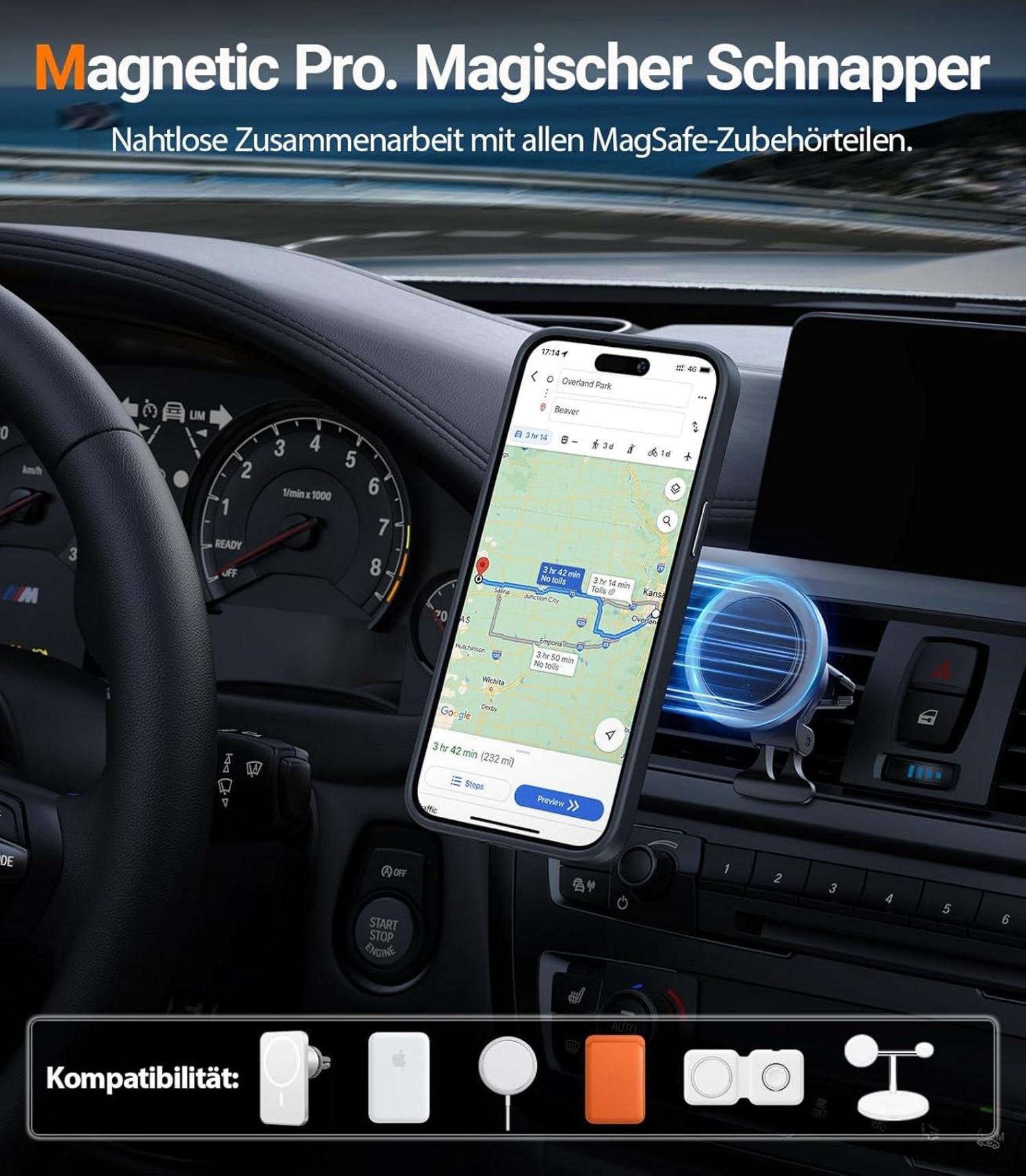 TORRAS Ostand R 360° Magnetischer Ring Ständer für iPhone 14 Pro Max Hülle - Schwarz