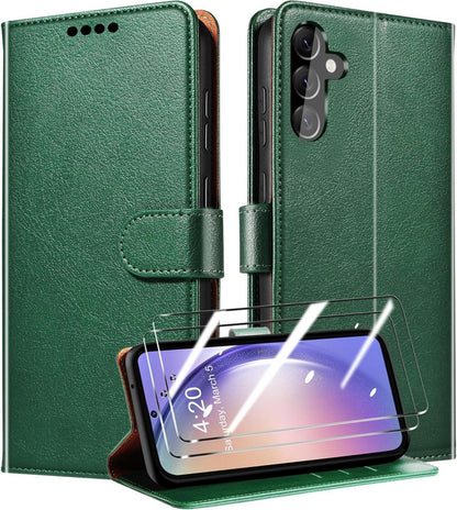Handyhülle Samsung Galaxy A54 5G PU RFID Schutz Glas Magnetisches Flip