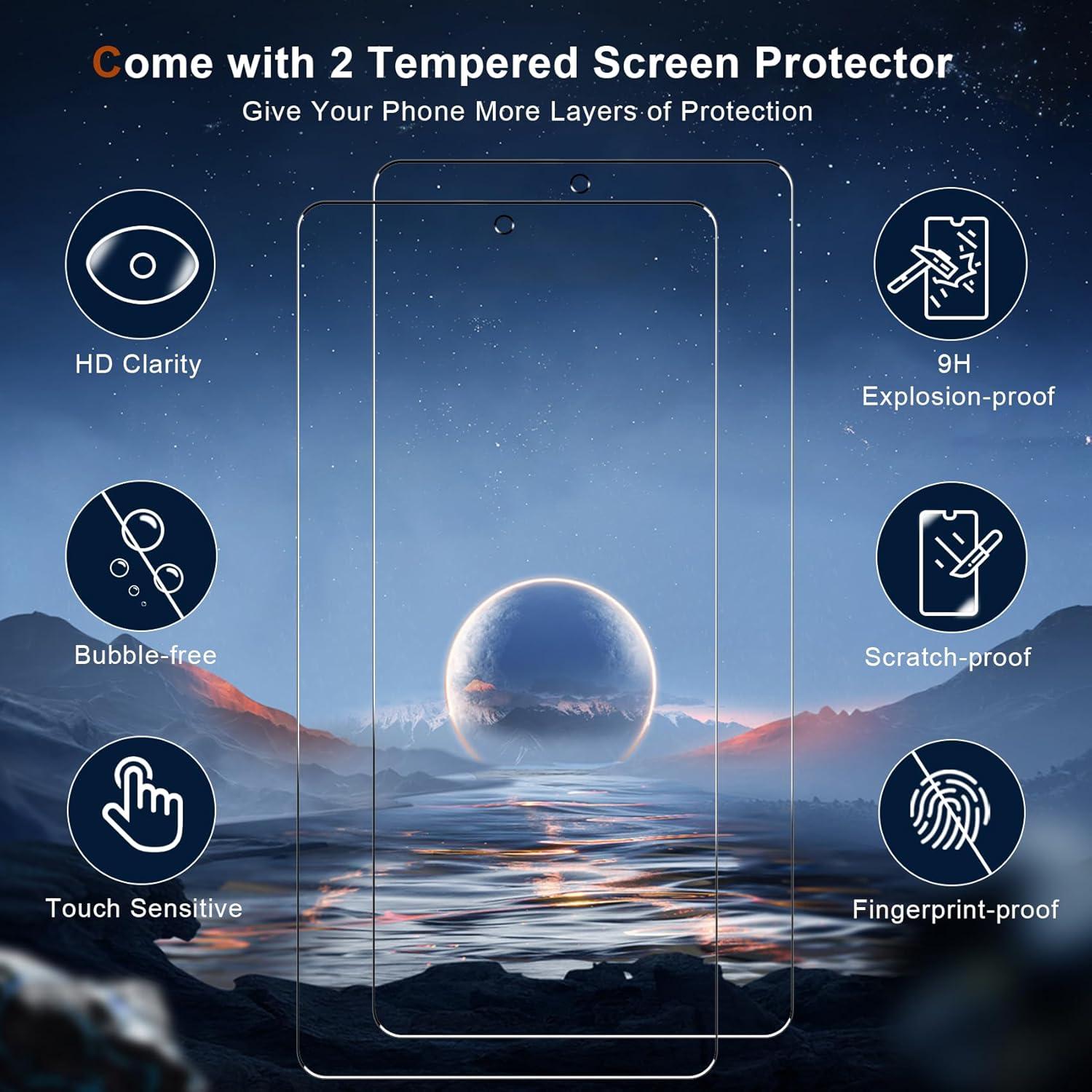 Handyhülle Samsung Galaxy A54 5G PU Schutzhülle + 2x Panzer Glas Grün RFID