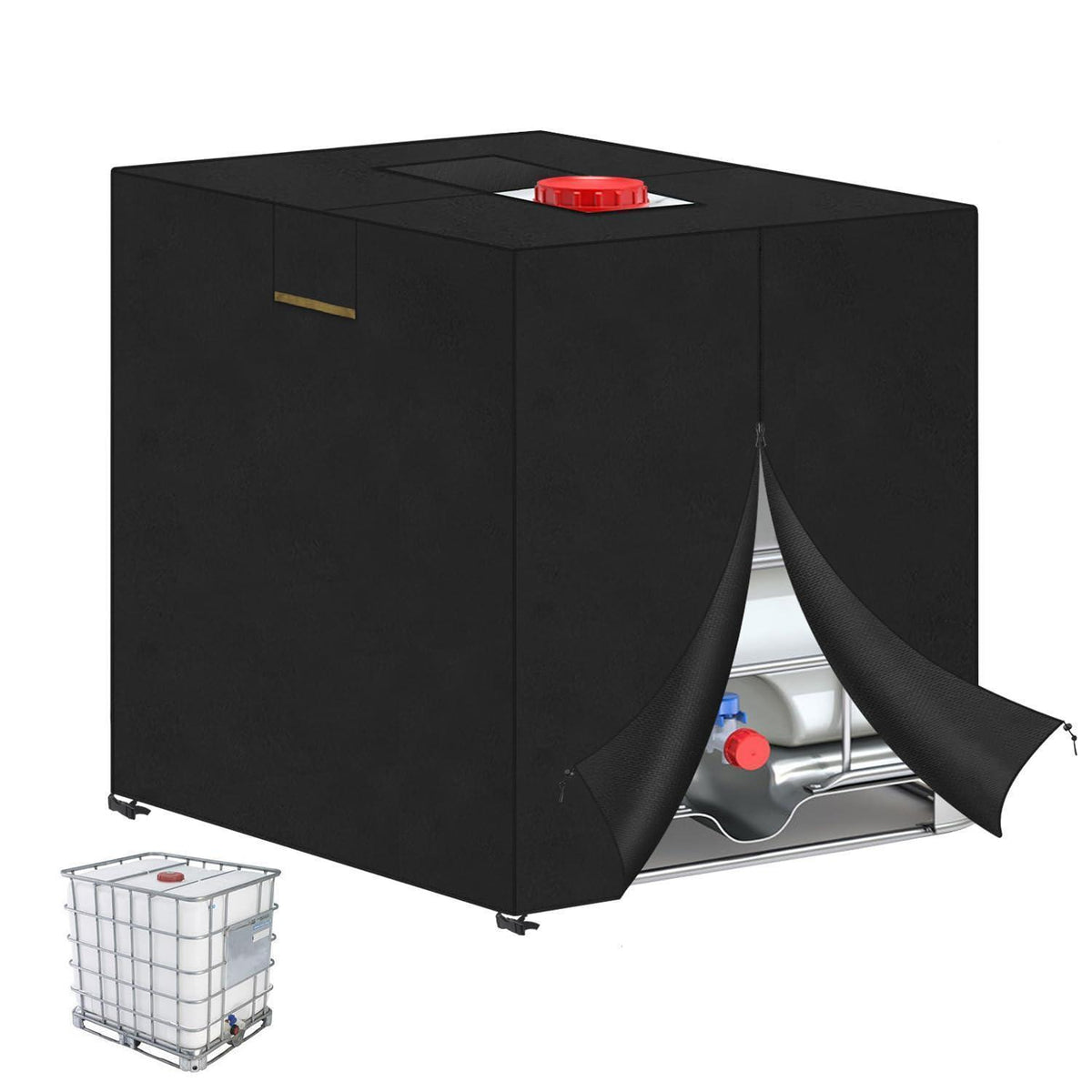 IBC Wassertank Abdeckung 600L – UV-Schutz & Belüftung 120x80x100cm