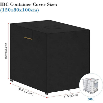 IBC Wassertank Abdeckung 600L – UV-Schutz & Belüftung 120x80x100cm