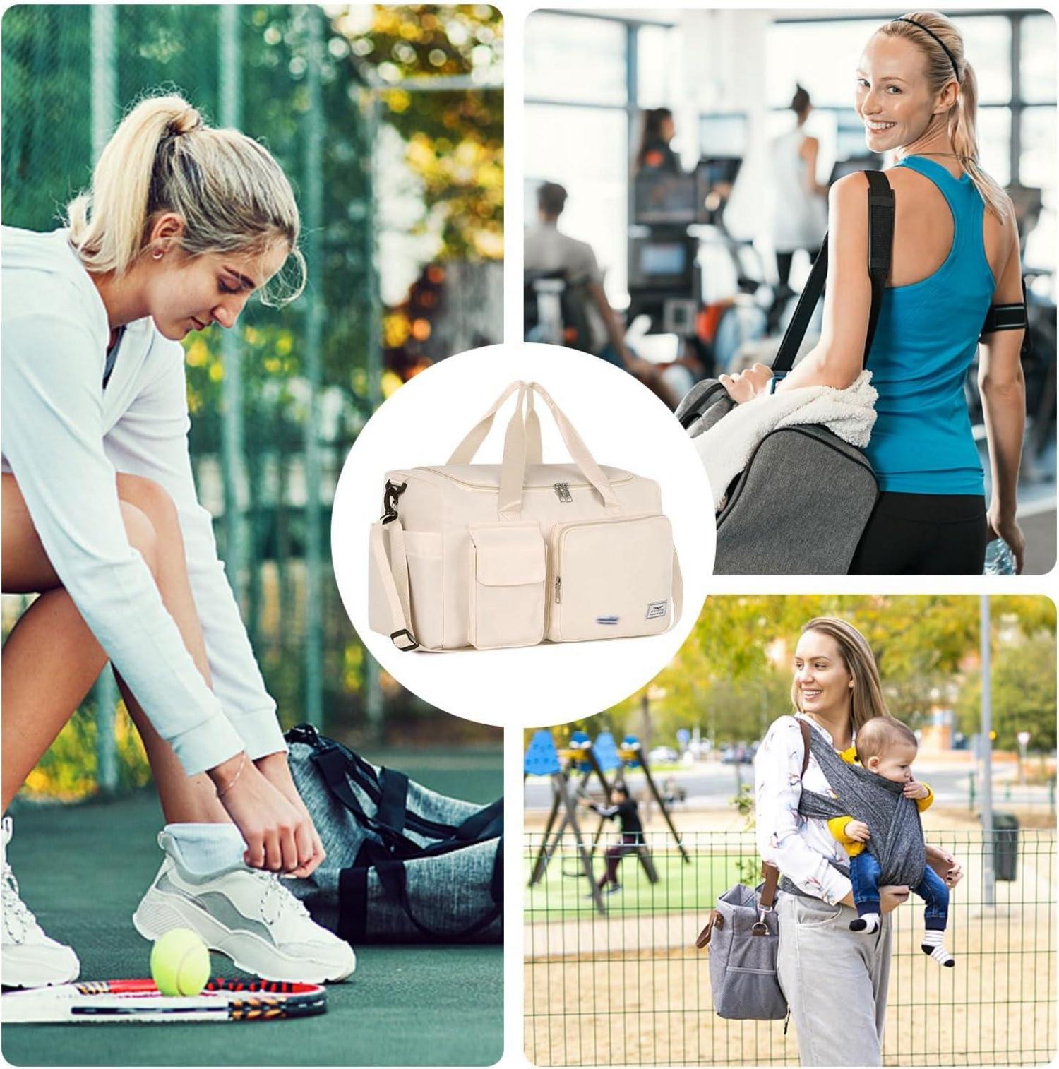 35L Damen Sporttasche Faltbare Reisetasche mit Schuhfach und Nassfach