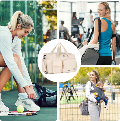 35L Damen Sporttasche Faltbare Reisetasche mit Schuhfach und Nassfach