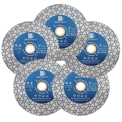 Diamant Trennscheibe 125mm doppelseitig für Stein & Fliesen (5 Stück)