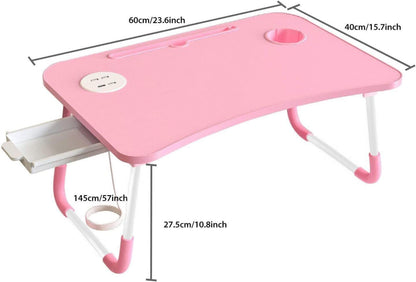 Elekin Laptoptisch Faltbarer Betttisch Multifunktionstisch mit Tassenschlitz Pink