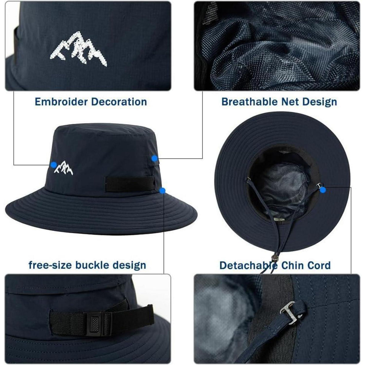 Wasserdichter Bucket Hut – Outdoor, Wandern, Golf, UPF 50+