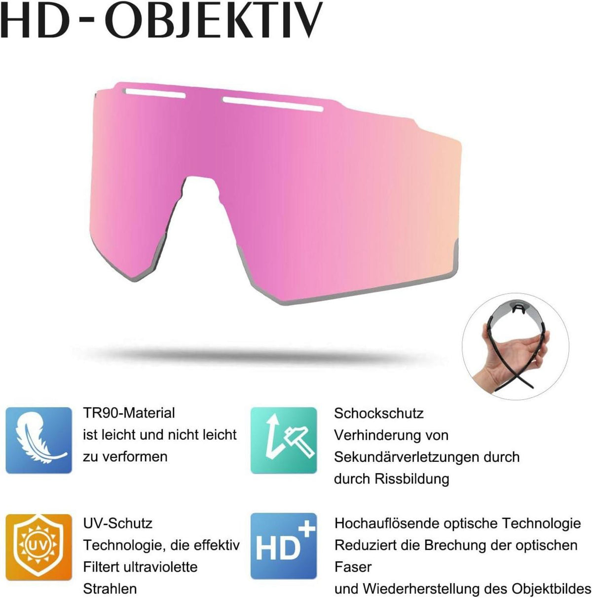 Polarisierte Sportbrille mit Wechselgläsern für Outdoor-Aktivitäten