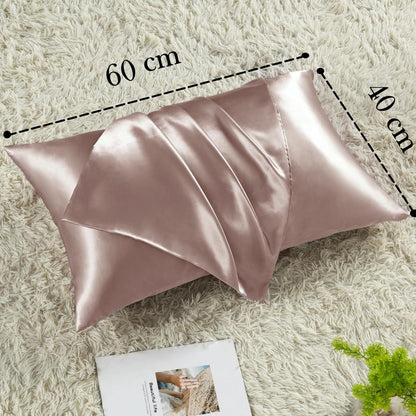 Vielit Satin Kissenbezug 40x60 Braun Weich Seide Haar Haut 2er-Set Rose Taupe
