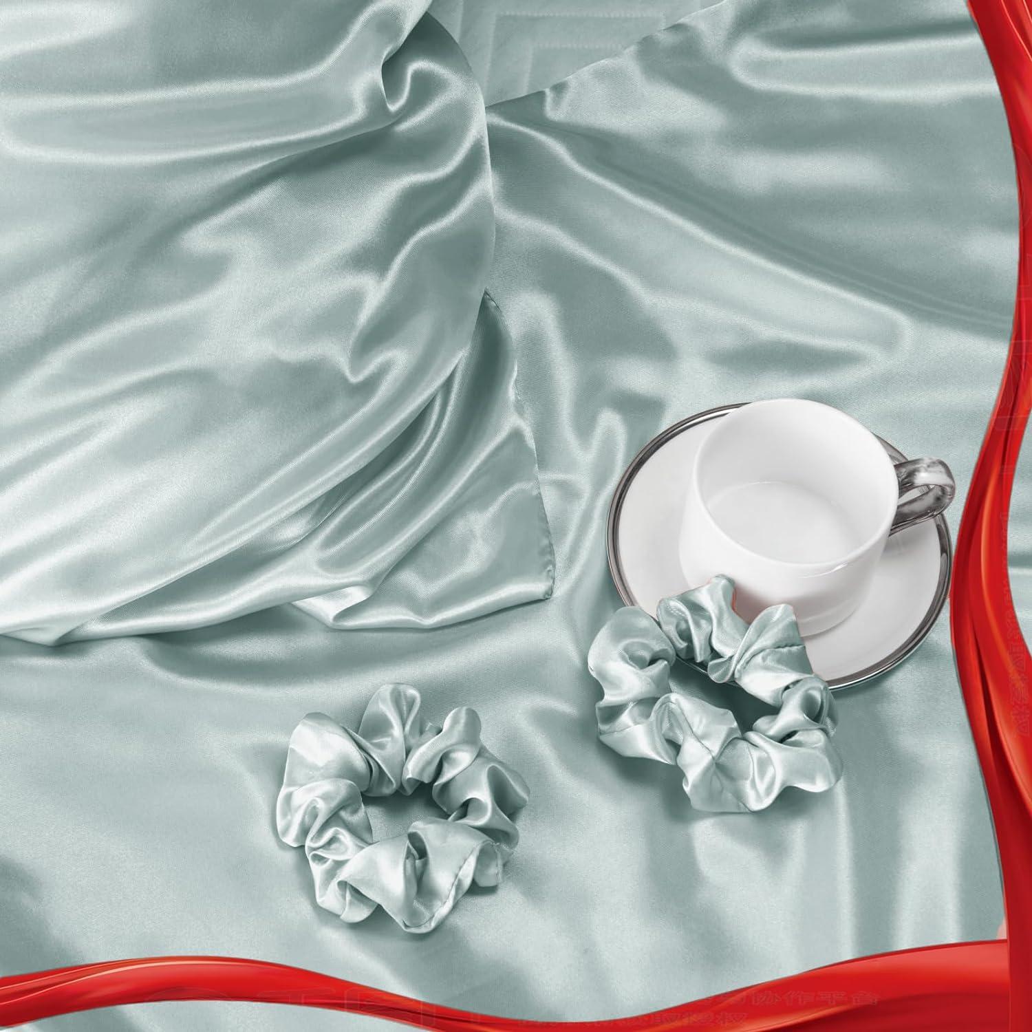 Satin Kissenbezug 40x60 Grün Weich pflegeleichter als Seide 2