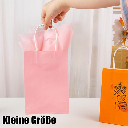 26er Pack Kraftpapiertüten mit Henkel, bunt, 20x14x7 cm - Geschenktüten