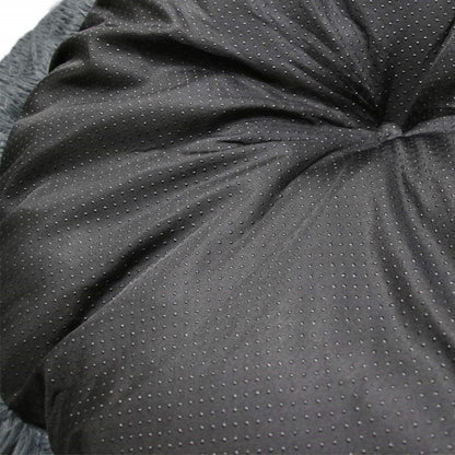 Flauschiges Hundebett Donut – Rundes Kissen 80cm Dunkelgrau