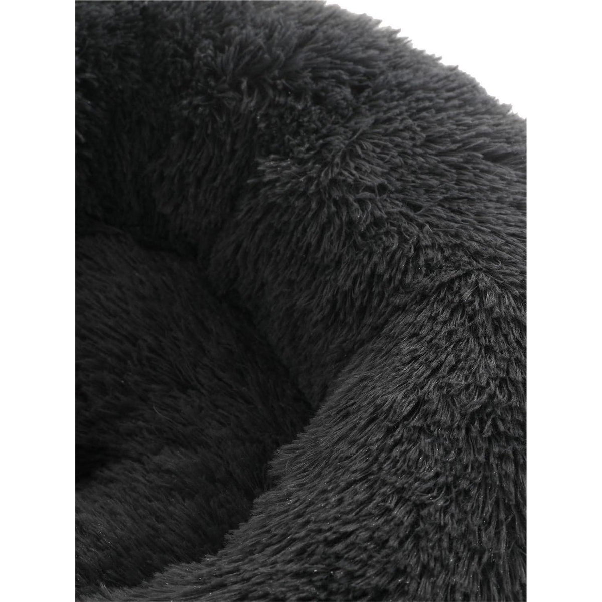 Flauschiges Hundebett Donut – Rundes Kissen 80cm Dunkelgrau