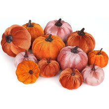 12 Künstliche Kürbisse Herbst Deko Set - 3 Größen & Farben
