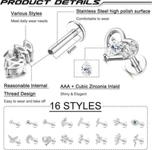 Damen Helix Knorpel Piercing Ohrringe Set 16G Chirurgenstahl