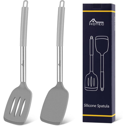 Silikon-Spatel-Set, hitzebeständig bis 315°C, 2 Stück, Grau