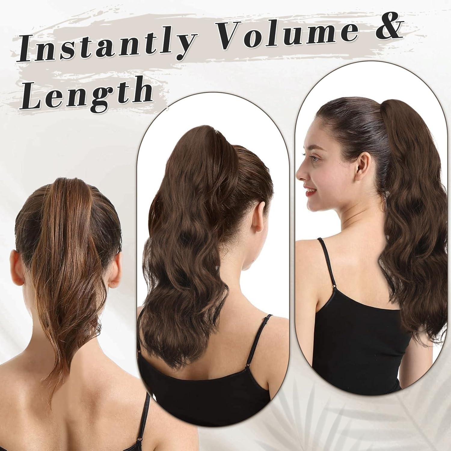 Lockige Pferdeschwanz Haarverlängerung 50cm Clip Synthetisch Neue Farben