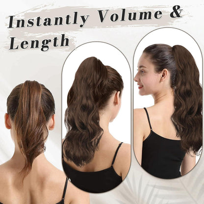Lockige Pferdeschwanz Haarverlängerung 50cm Clip Synthetisch Ponytail Extension