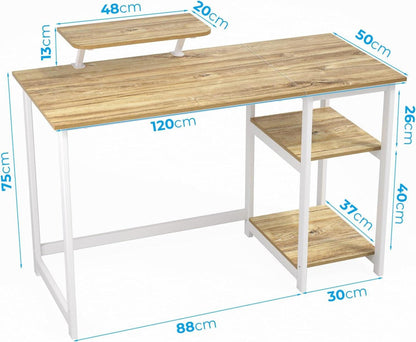 Schreibtisch mit Stauraum und Monitorständer 120 cm - Beige