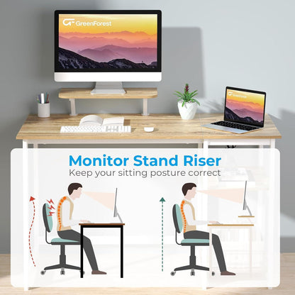 Schreibtisch 120cm mit Stauraum und Monitorständer Beige