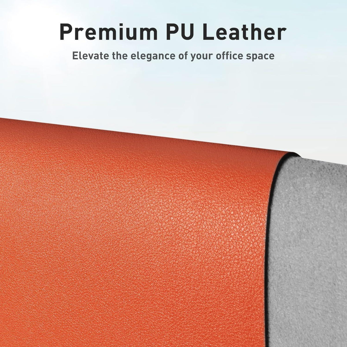Aothia Schreibtischunterlage 91x43cm Hermes Orange PU-Leder