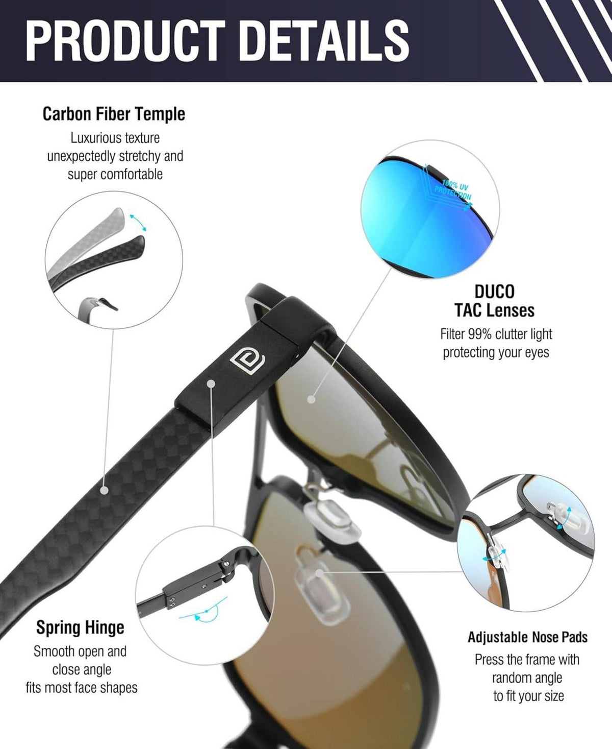 Polarisierte UV-Schutz Sonnenbrille für Herren - Leicht & Robust