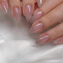 Künstliche Nägel Kurz Mandel Rosa Glänzend Acryl Falsche Nägel Press