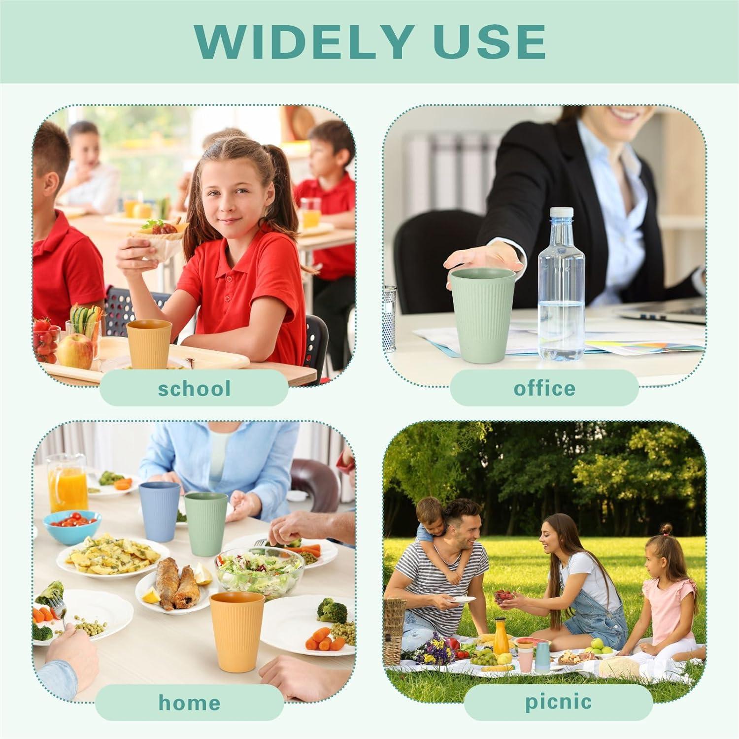 Hejo 6er Set Trinkbecher PP Campingbecher Kinder Erwachsene 300ml 6 Farben