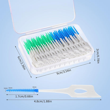 200 Interdentalbürsten Silikon Zahnseide Stick Dentalbürsten