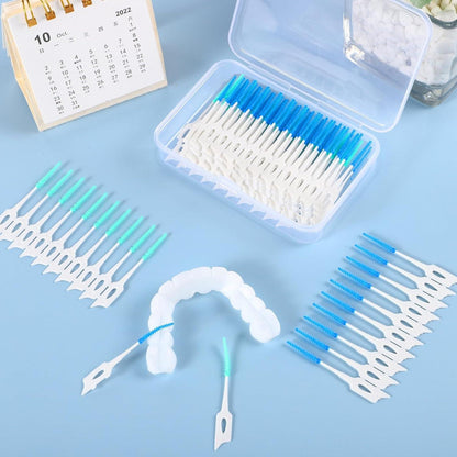 Interdentalbürsten 200 Stück Silikon Zahnzwischenraumbürsten Dentalbürsten Box