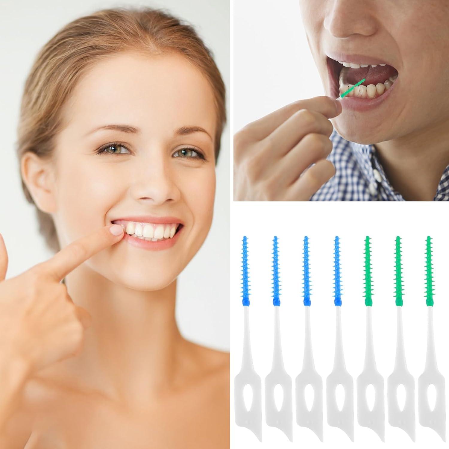 Interdentalbürsten 200 Stück Silikon Zahnzwischenraumbürsten Dentalbürsten Box