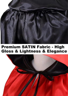Halloween Vampir Umhang Erwachsene Satin Umhang mit Kapuze
