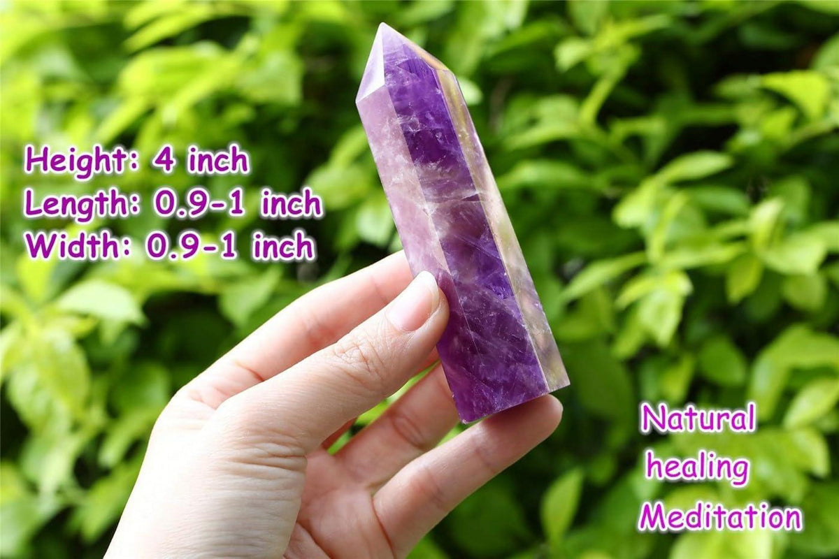 Amethyst Kristall Turm Naturstein Stab Chakra Energie 10cm 1PC