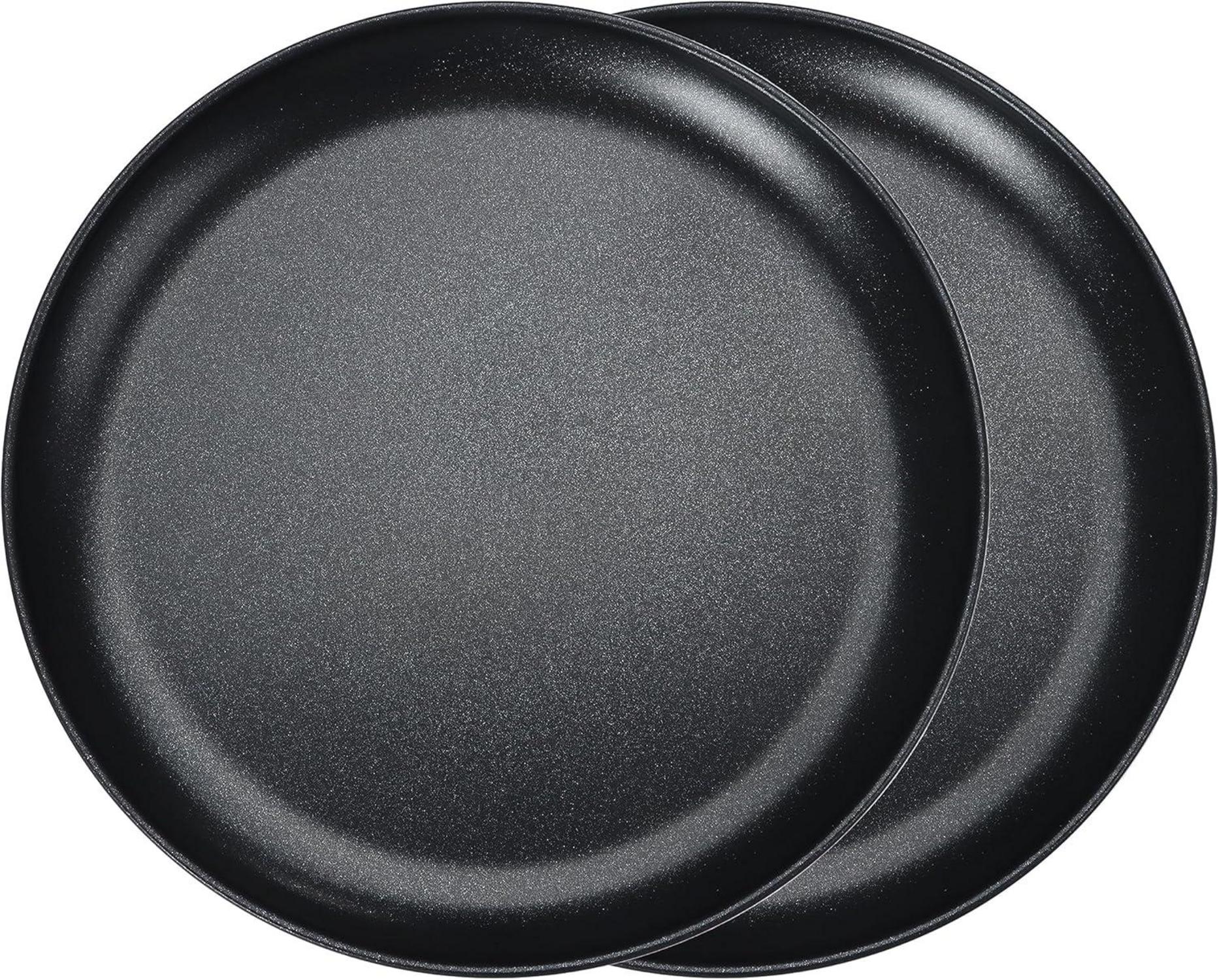 Pizzablech Set 2er ∅ 30 cm Rund Schwarz Antihaftbeschichtung