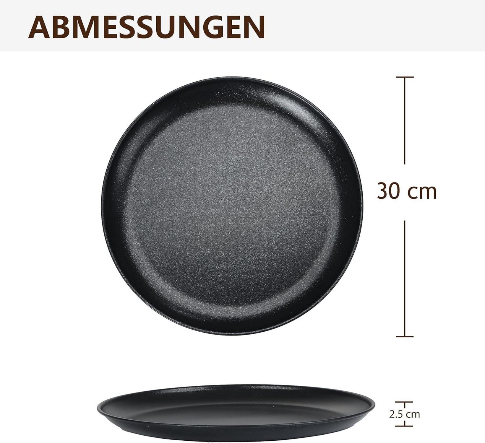 Pizzablech Set Rund Schwarz 30 cm Antihaftbeschichtung Herogo