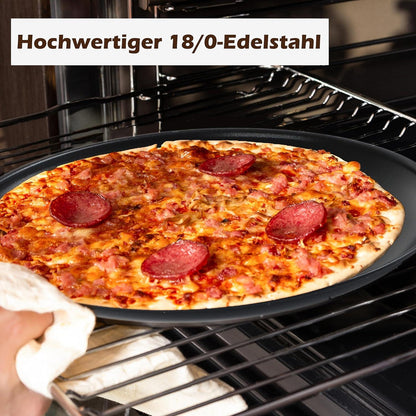 Pizzablech Set 2er Ø 26 cm edelstahl Antihaftbeschichtung Schwarz