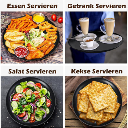 Pizzablech Set 2er ∅ 26cm Rund Edelstahl Antihaftbeschichtet Schwarz