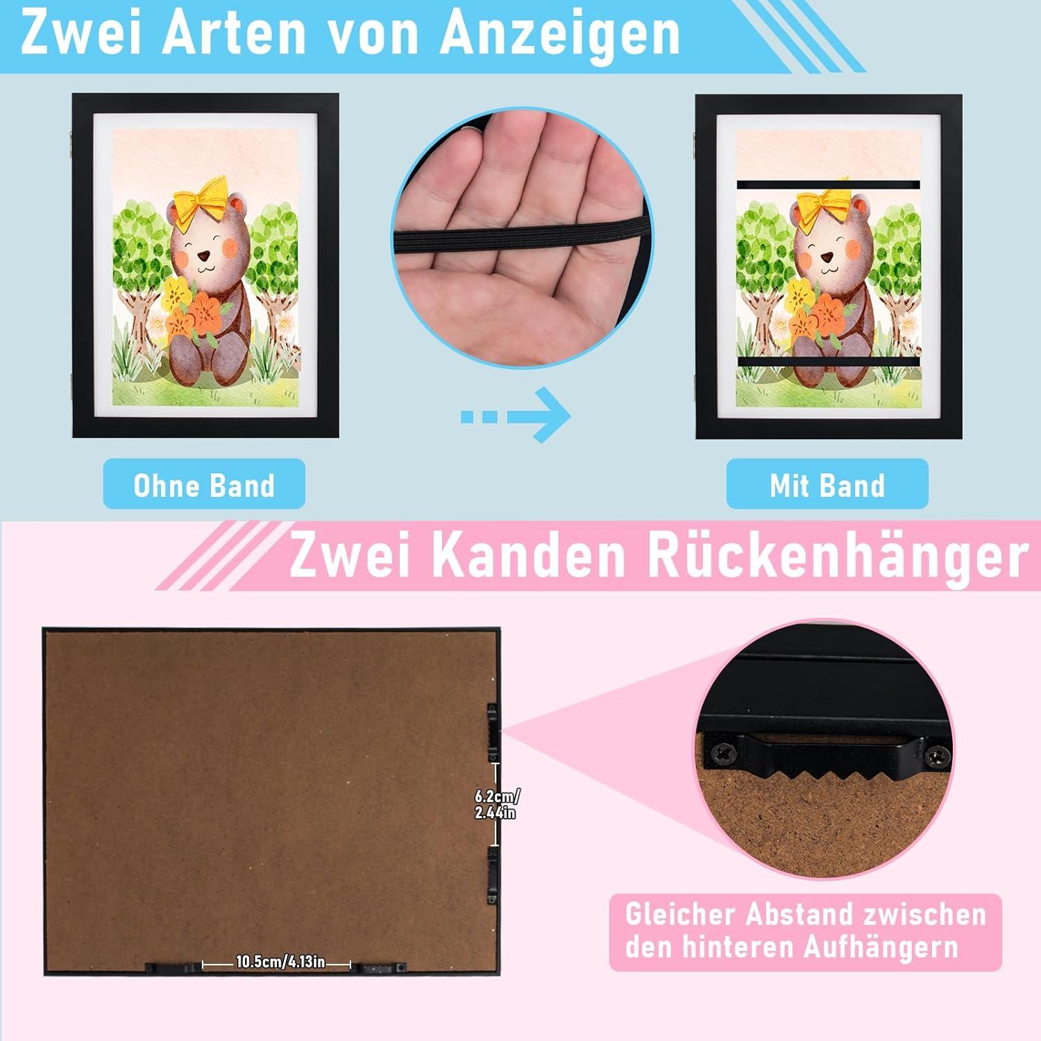 Kodilin A4 Bilderrahmen Kinderzeichnungen schwarz 1pc