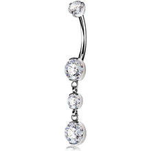 Bauchnabelpiercing Titan 14g 14mm mit klarem Zirkonia