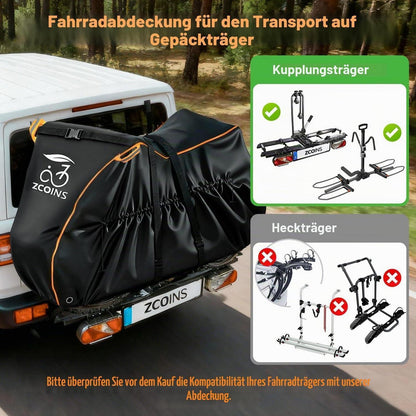 Fahrradabdeckung 2er Set für Heckträger – Wasserdicht & Reißfest