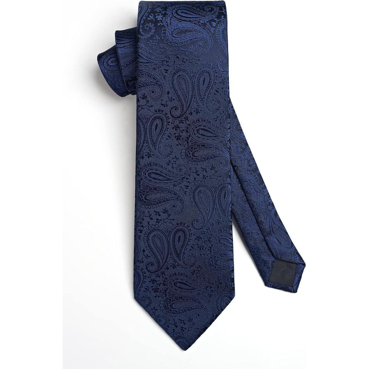 Krawatten-Set Paisley mit Einstecktuch für Herren, marineblau