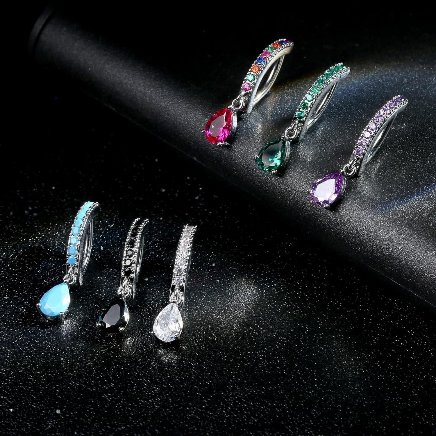 14G Clicker Bauchnabel Ring 316L CZ Teardrop Anhänger Schmuck