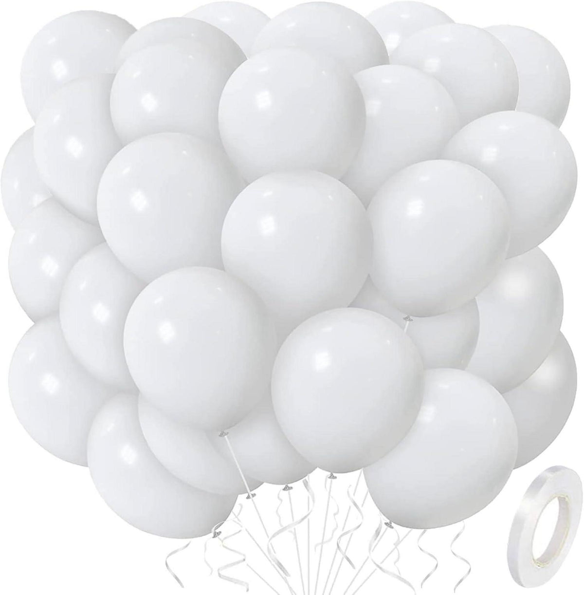 50er Packung 12 Zoll Weiße Latexballons für Partydekorationen