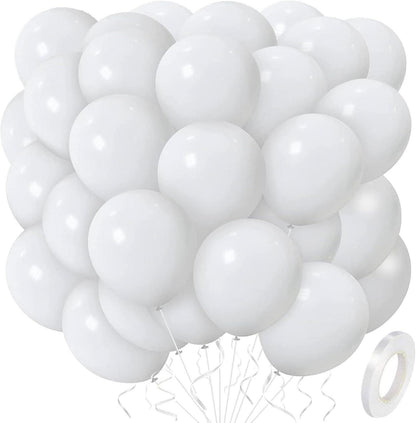 50er Packung 12 Zoll Weiße Latexballons für Partydekorationen