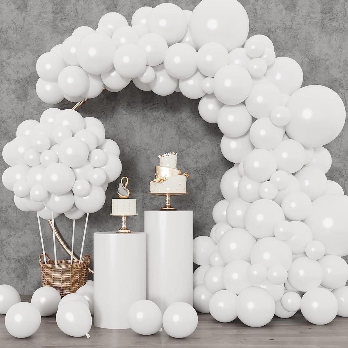 50 Stück weiße 12 Zoll Luftballons Geburtstags/Hochzeits/Party Dekoration