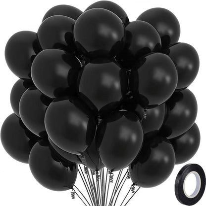 50er Packung Schwarze 12-Zoll-Latexballons für Partydekorationen