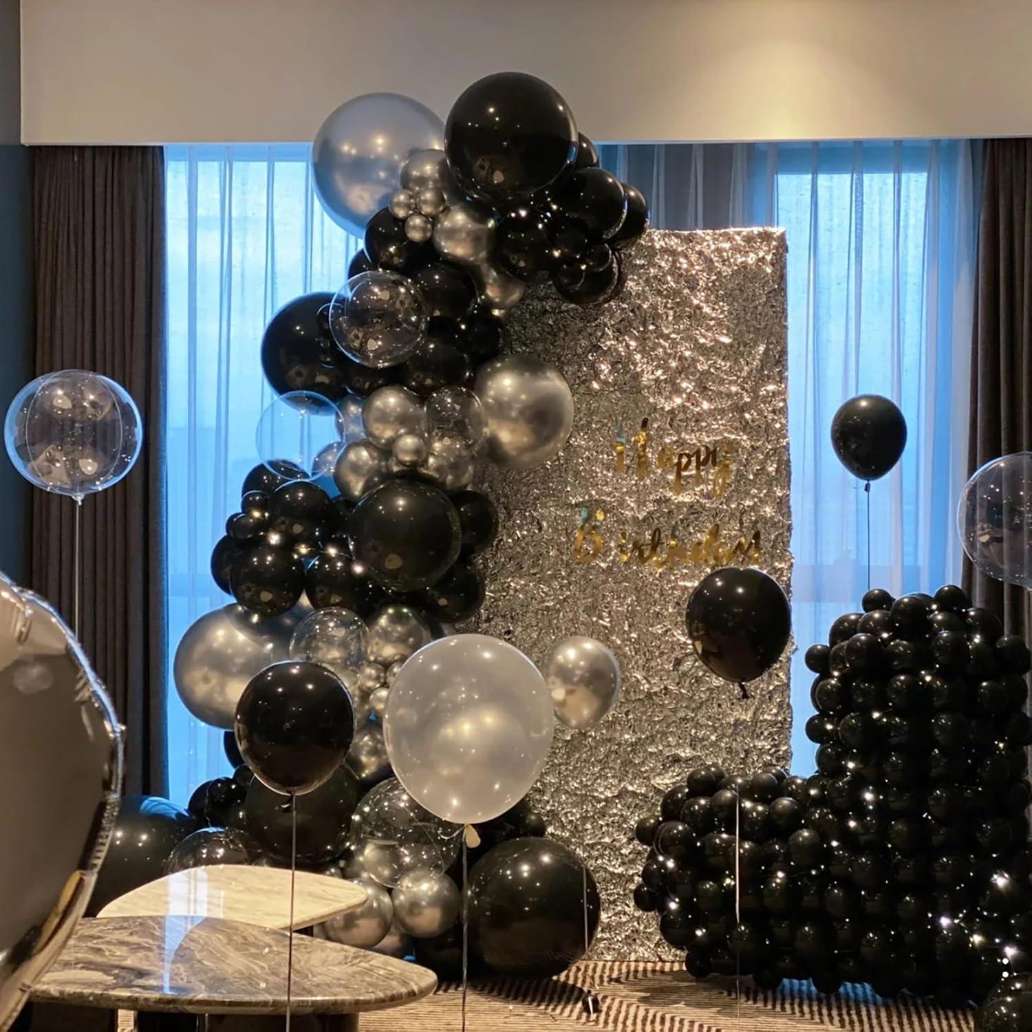 50 Schwarze Latexballons 12 Zoll für Geburtstag/Party/Hochzeit