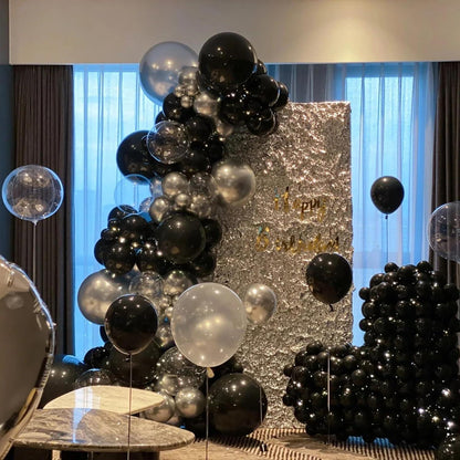 50 Schwarze Latexballons 12 Zoll für Geburtstag/Party/Hochzeit
