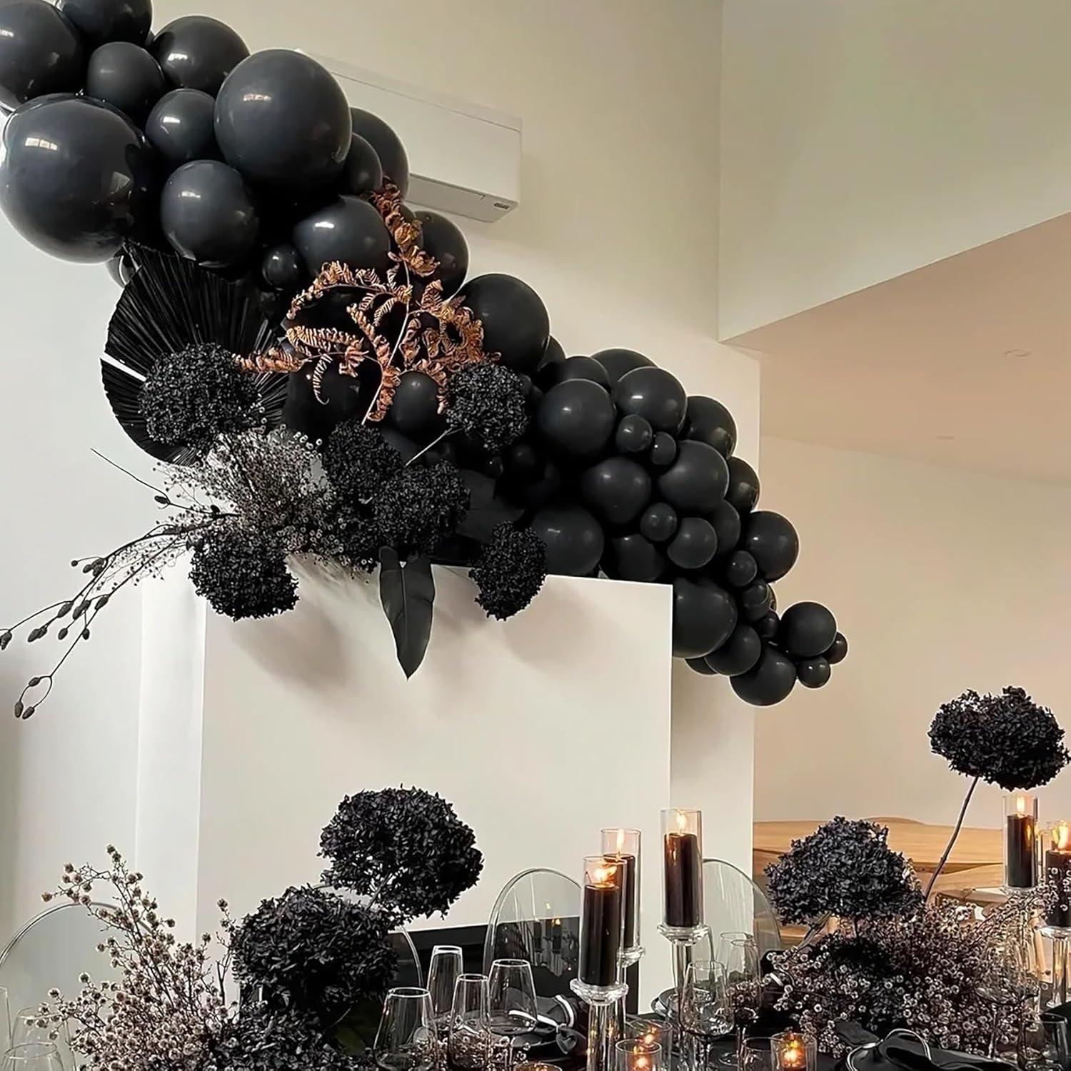 50 Stück Schwarze 12-Zoll-Luftballons für Geburtstag und Partydekorationen